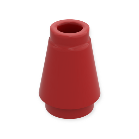 LEGO Cone 1x1 with Top Groove in Red