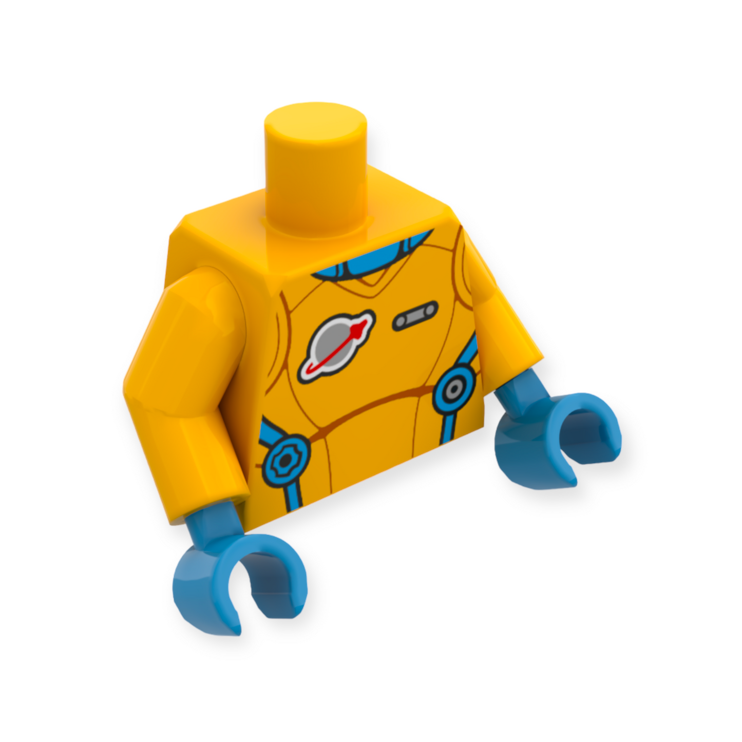 LEGO Torso - 5974 Spacesuit, Dark Azure Neck and Straps, Classic Space Logo