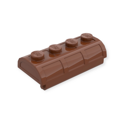 LEGO Treasure Chest Lid Curved with Thick Hinge - Reddish Brown