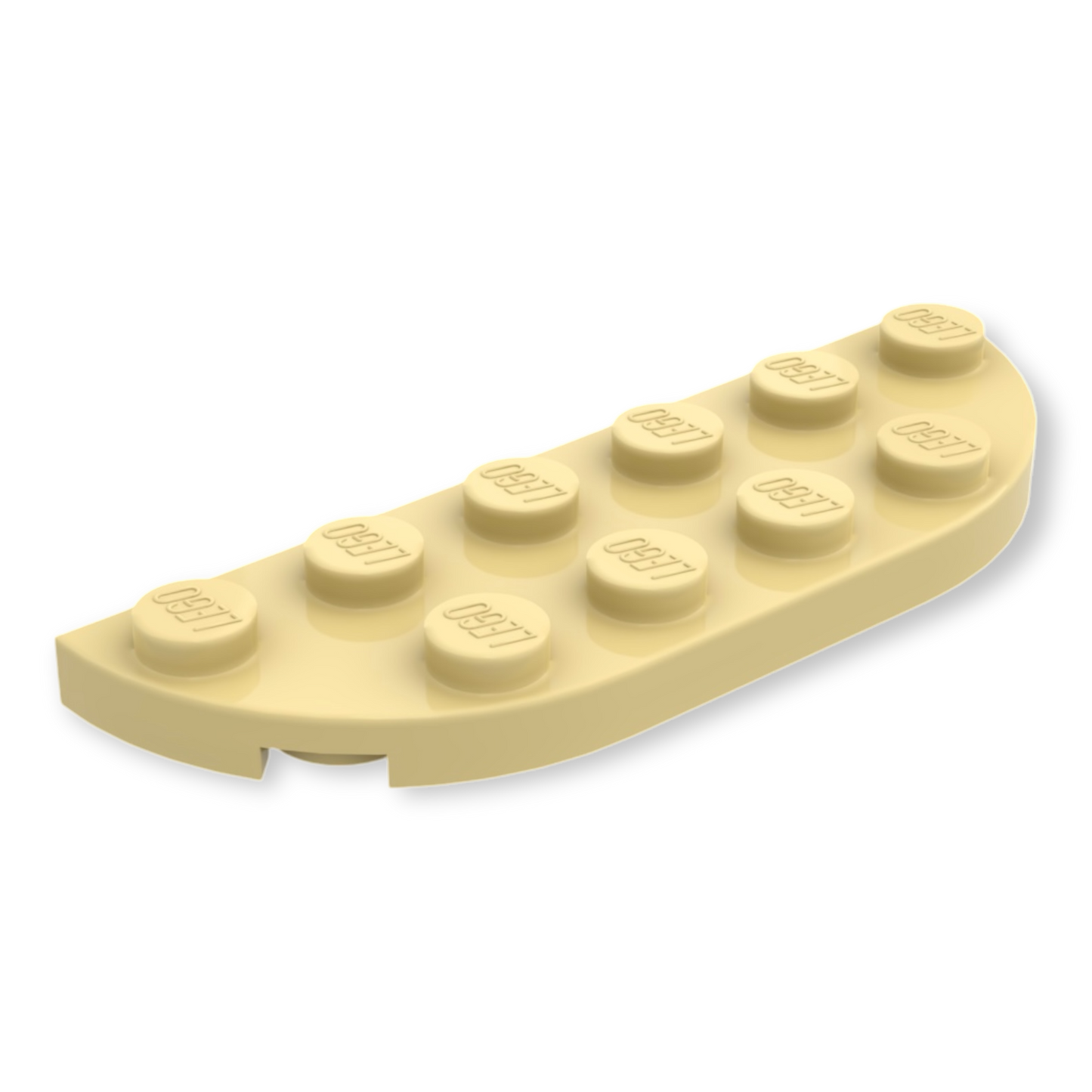 LEGO Plate Round Corner 2x6 Double in Tan –