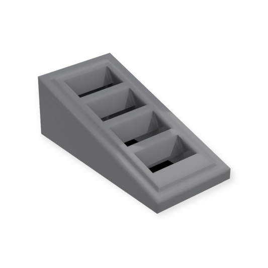 LEGO Slope 18 2x1x 2/3 with Grille - in Dark Bluish Gray