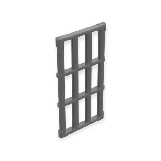 LEGO Bar 1x4x6 Grille with End Protrusions - Pearl Dark Gray