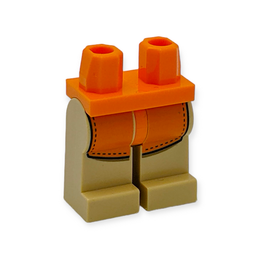 LEGO Hips and Legs - 4060 Orange Apron and Black Hem