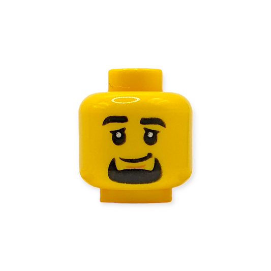 LEGO Head - 3926 Black Eyebrows and Goatee, Chin Dimple