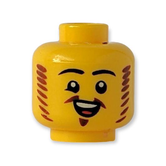 LEGO Head - 3587 Schwarze Augenbrauen rötlich-braune Koteletten und Van-Dyke-Bart