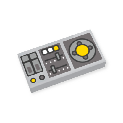 LEGO Tile 1x2 - Vehicle Control Panel Silver Sliders