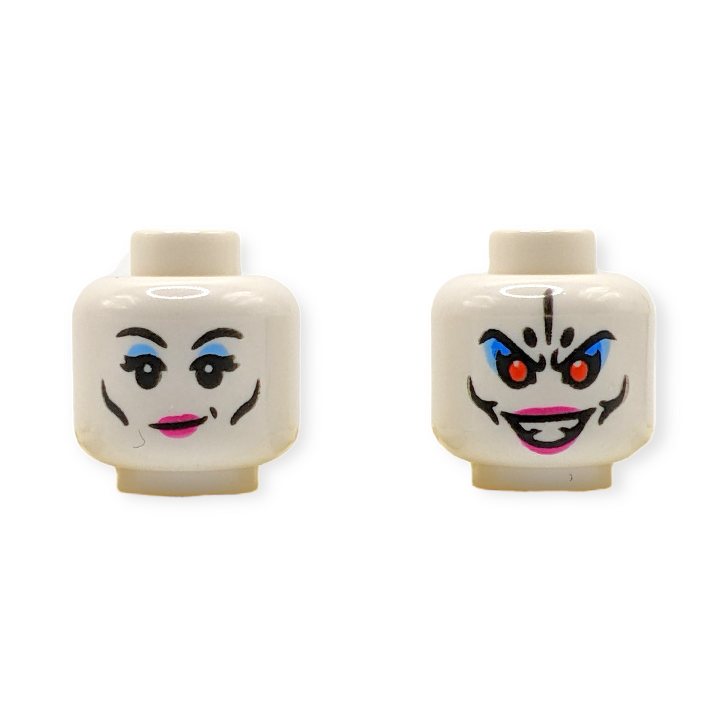 LEGO Head - 3526 Dual Sided Female, Black Eyebrows and Cheek Lines