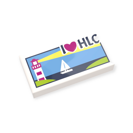 LEGO Tile 1x2 - I LOVE HLC