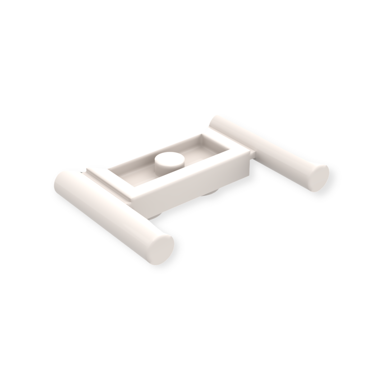 LEGO Plate Modified 1x2 with Bar Handles - Flat Ends Low Attachment - White