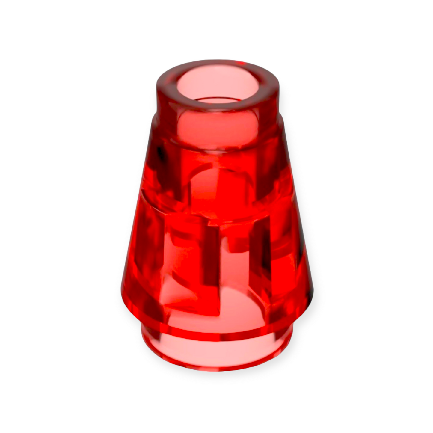 LEGO Cone 1x1 with Top Groove in Trans-Red
