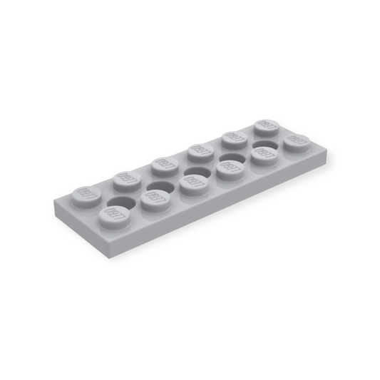 LEGO Technic Plate 2x6 with 5 Holes - Light Bluish Gray