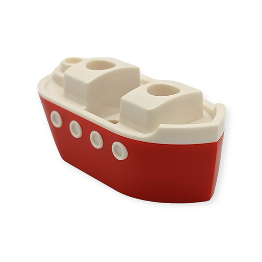 LEGO Kostüm - Rote Fähre/Schiff mit geformter weißer Oberseite