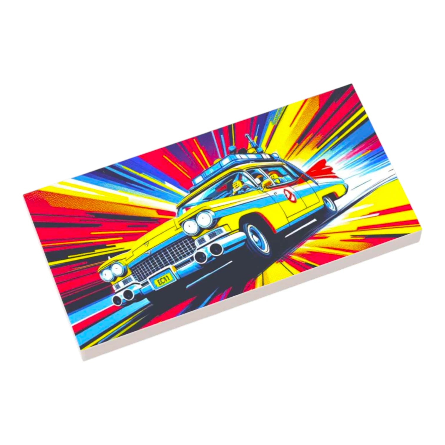 Bedruckte LEGO® Fliese 2x4 - Popart Geisterjäger