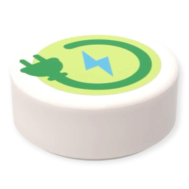 LEGO® Fliese rund 1x1 - Elektro-Zeichen / E-Auto