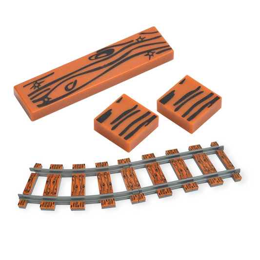Bahnschwellen - Bedruckte Fliesen mit Holzmaserung für Gleise