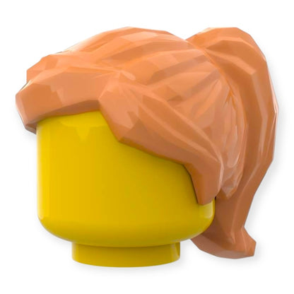 LEGO® Minifigur Frisur Nr 5 - Pferdeschwanz und seitlich geschwungenen Fransen - Nougat