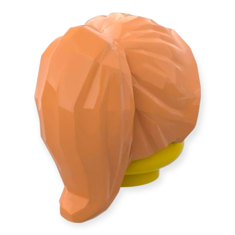 LEGO® Minifigur Frisur Nr 5 - Pferdeschwanz und seitlich geschwungenen Fransen - Nougat