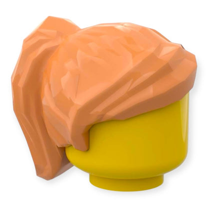 LEGO® Minifigur Frisur Nr 5 - Pferdeschwanz und seitlich geschwungenen Fransen - Nougat