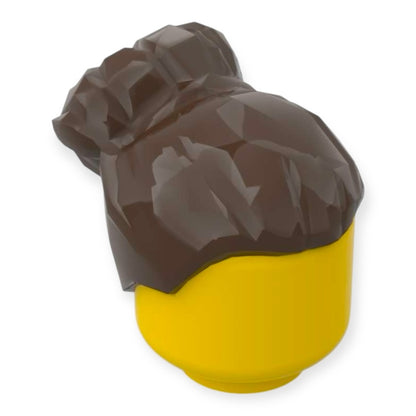 LEGO® Frisur Nr 122 - Mit großem hohem Dutt - Dunkelbraun