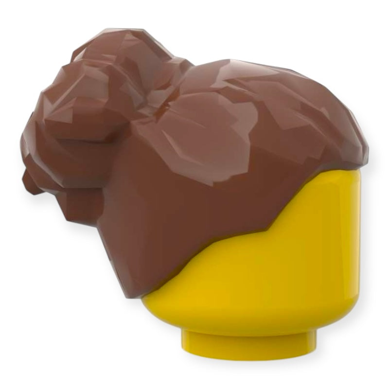 LEGO® Frisur Nr 122 - Mit großem hohem Dutt - Braun