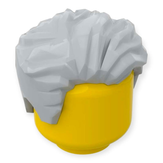 LEGO® Minifiguren Frisur Nr 105 - Nach links gekämmt zerzaust und kurzen Koteletten - Hellgrau