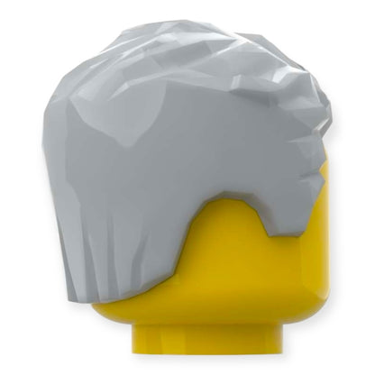 LEGO® Minifiguren Frisur Nr 105 - Nach links gekämmt zerzaust und kurzen Koteletten - Hellgrau