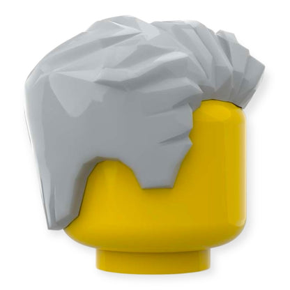 LEGO® Minifiguren Frisur Nr 105 - Nach links gekämmt zerzaust und kurzen Koteletten - Hellgrau