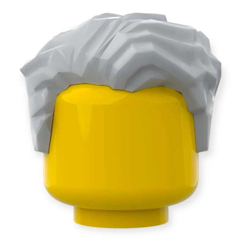 LEGO® Minifiguren Frisur Nr 105 - Nach links gekämmt zerzaust und kurzen Koteletten - Hellgrau