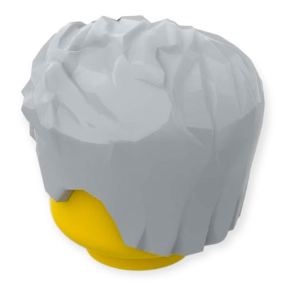 LEGO® Minifiguren Frisur Nr 105 - Nach links gekämmt zerzaust und kurzen Koteletten - Hellgrau