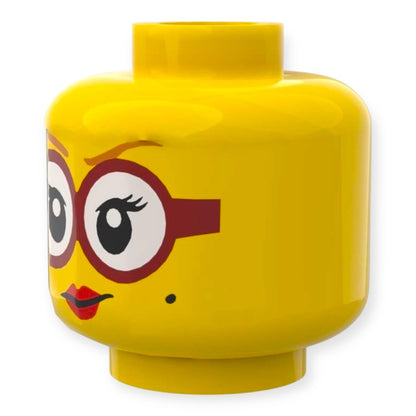 LEGO® Minifiguren Kopf 3377 - Rote Brille und Schönheitsfleck