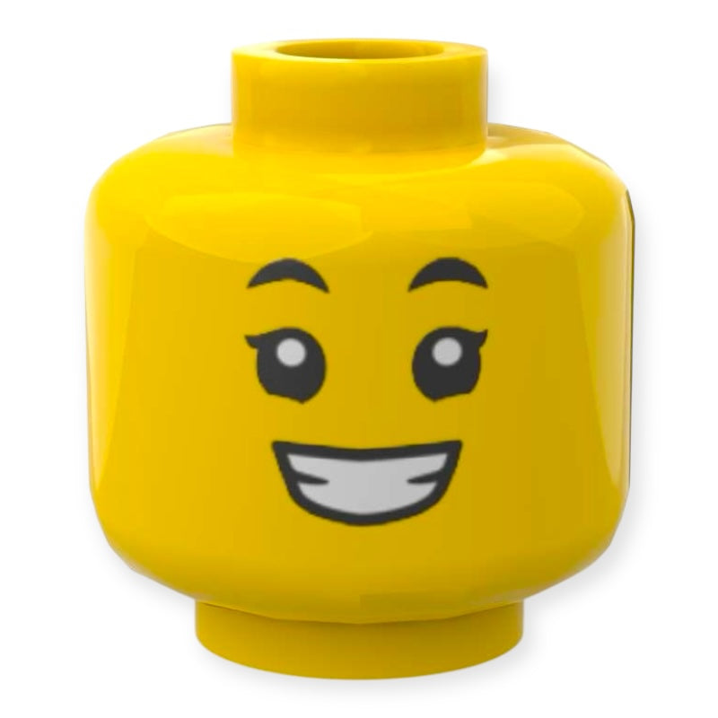 LEGO® Minifiguren Kopf 3265 Doppelseitig - Offenes Lächeln und Überrascht - Erschrocken