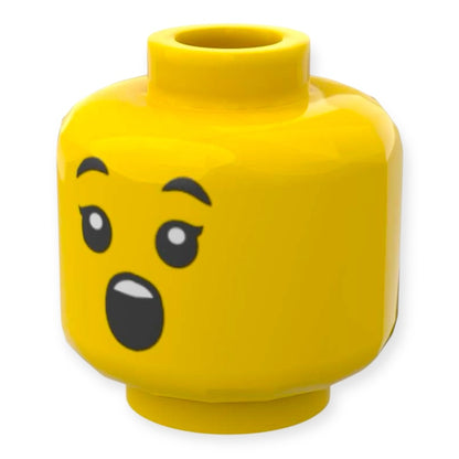 LEGO® Minifiguren Kopf 3265 Doppelseitig - Offenes Lächeln und Überrascht - Erschrocken