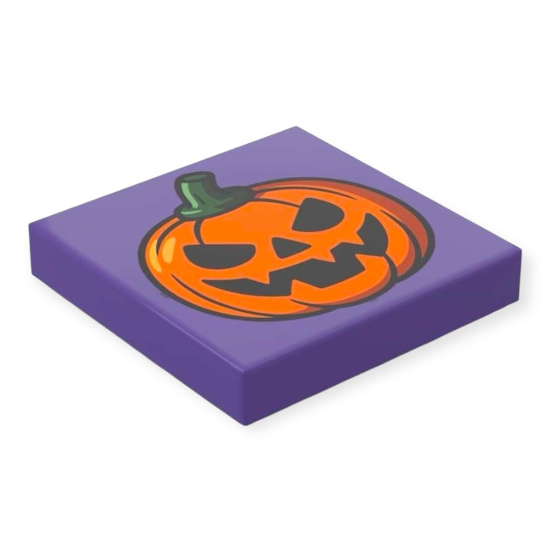 Bedruckte LEGO® Fliese 2x2 - Halloween-Kürbis