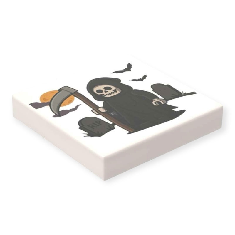 Bedruckte LEGO® Fliese 2x2 - Halloween Sensemann