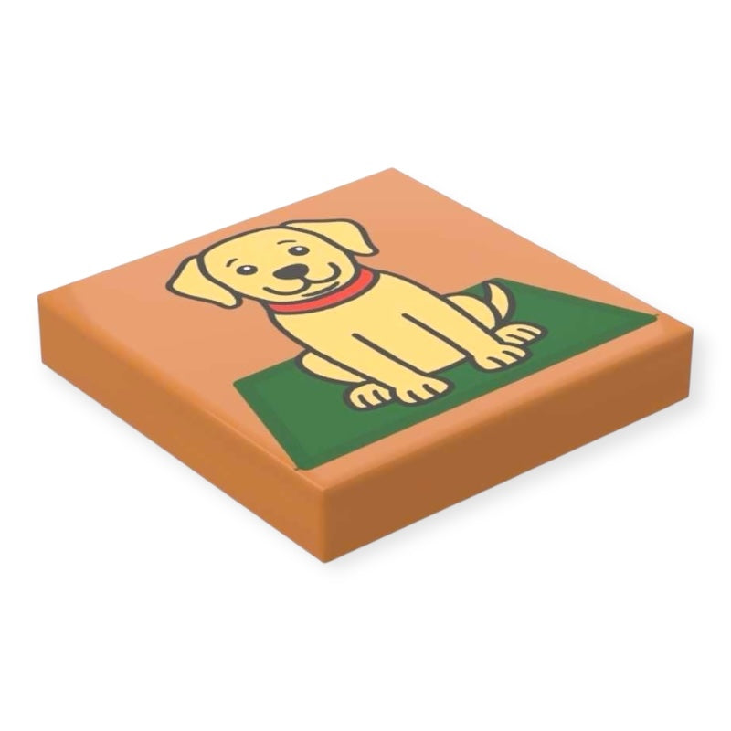Bedruckte LEGO® Fliese 2x2 - Labrador auf seiner Decke