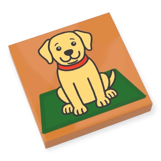Fliese 2x2 - Labrador auf seiner Decke