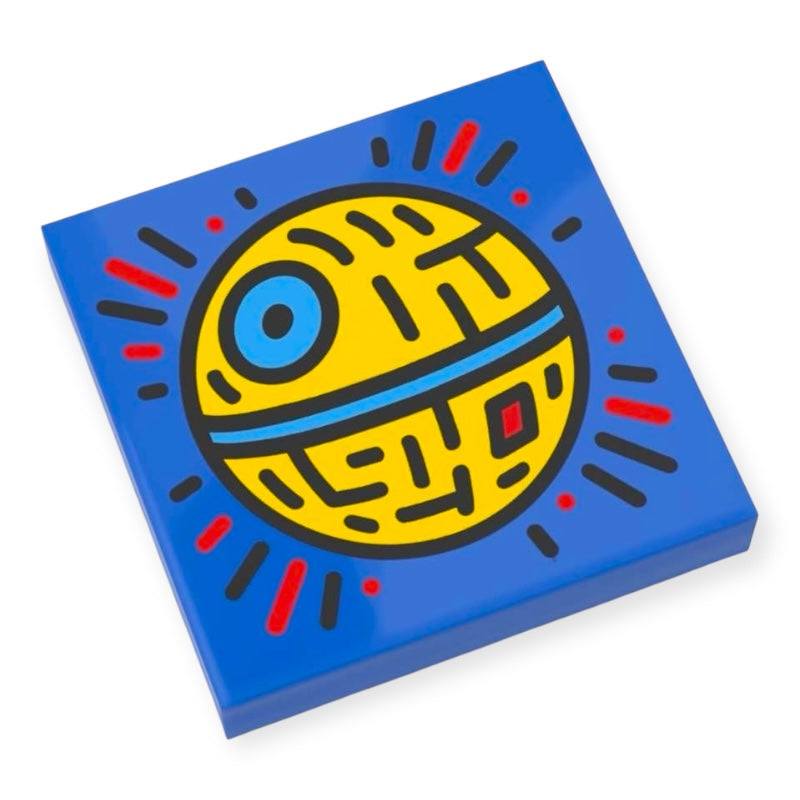 Fliese 2x2 - 1980er Pop Art 'Gelber Planet'