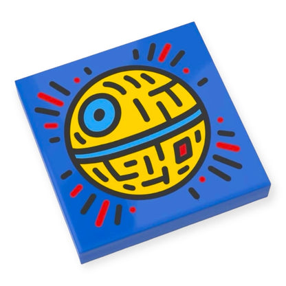 Fliese 2x2 - 1980er Pop Art 'Gelber Planet'