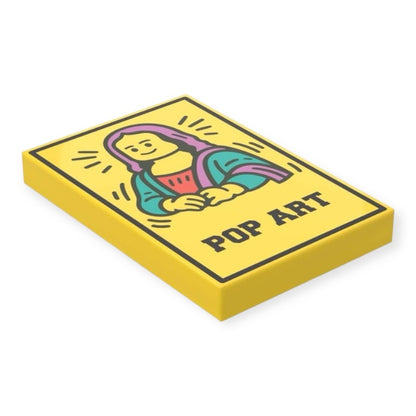 Bedruckte LEGO® Fliese 2x3 - Pop Art Mona Lisa