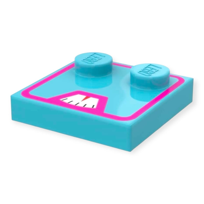 Bedruckte LEGO® Fliese mit 2 Noppen 2x2 - Analoge Waage