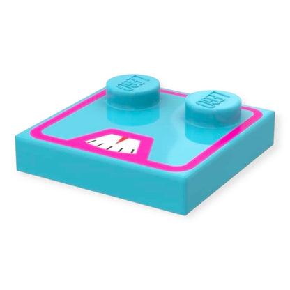 Bedruckte LEGO® Fliese mit 2 Noppen 2x2 - Analoge Waage