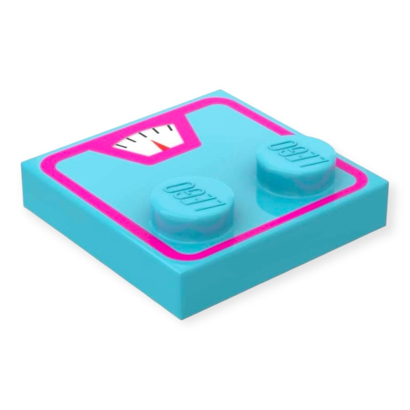 Bedruckte LEGO® Fliese mit 2 Noppen 2x2 - Analoge Waage