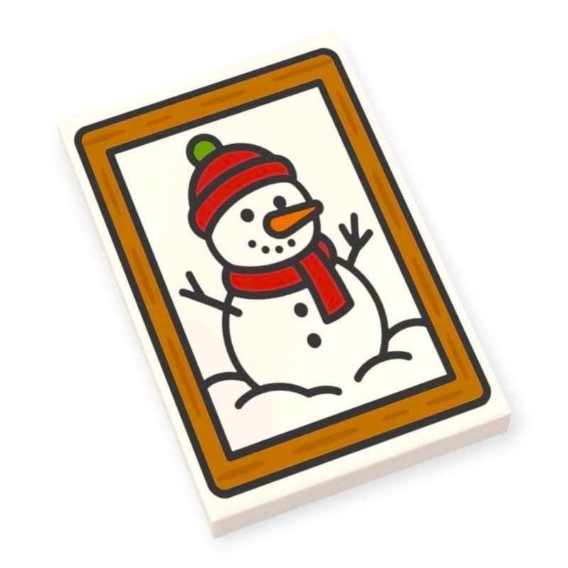 Fliese 2x3 - Schneemann Bild