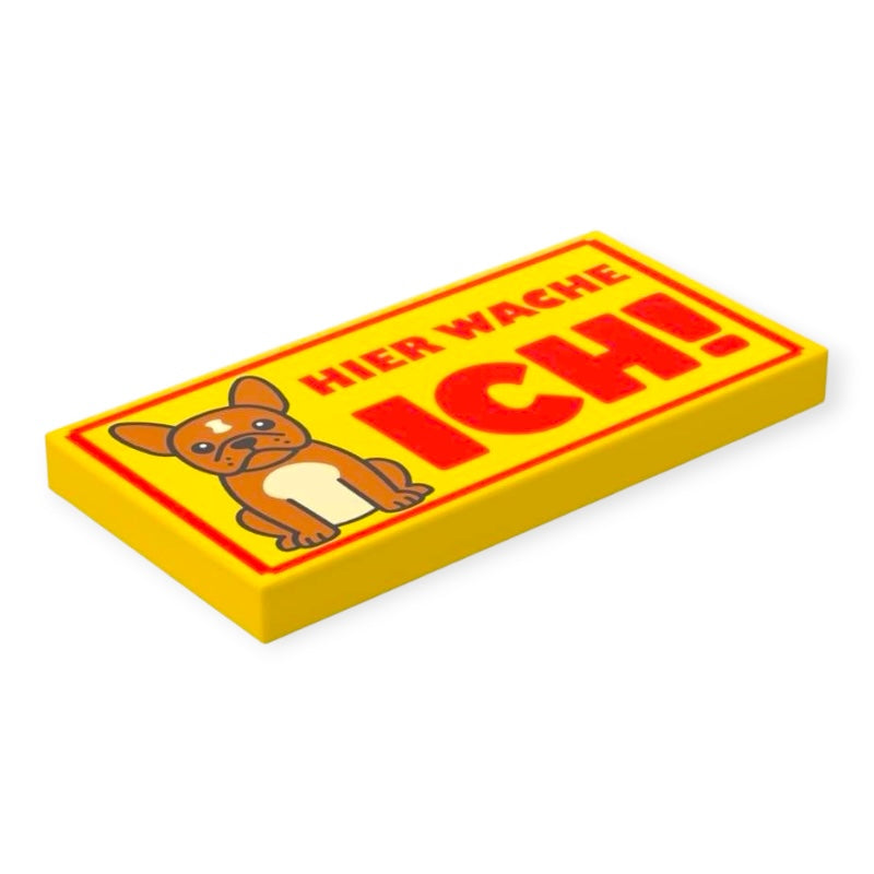 Fliese 2x4 - Schild: Hier wache ich!
