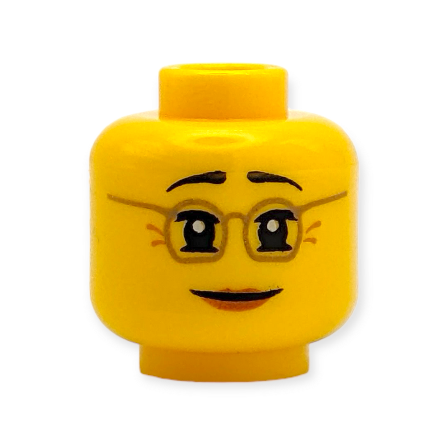 LEGO Head - 1776 Dual Sided Female Dark Tan Glasses Laugh Lines