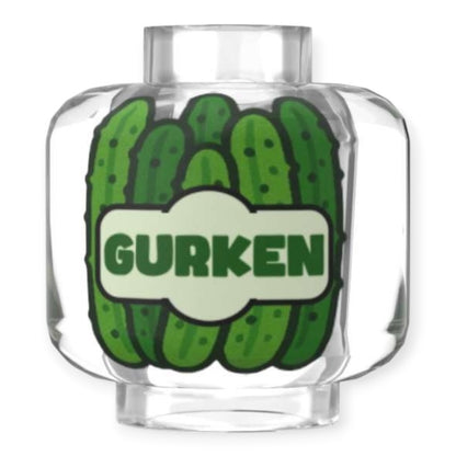 Bedruckter Transparenter LEGO® Kopf - Eingelegte Gurken