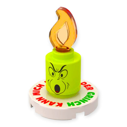 Grinch Kerze mit Untersetzer