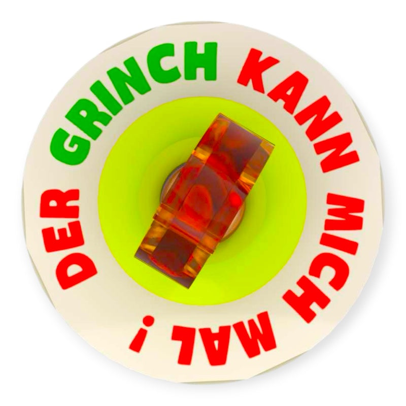 Grinch Kerze mit Untersetzer