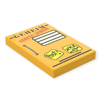 Fliese 2x3 - Aktenmappe 'Streng Geheim'