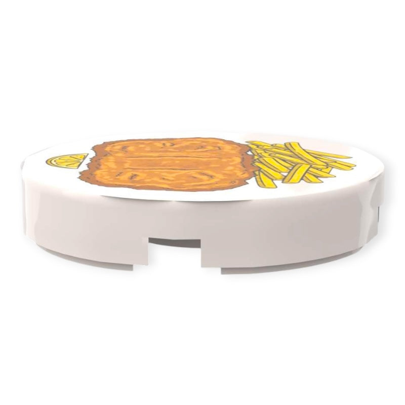 Fliese Rund 2x2 - Schnitzel mit Pommes